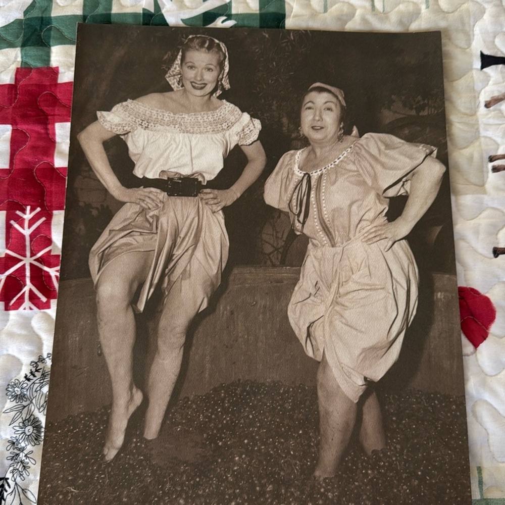 I Love Lucy print smashing grapes
